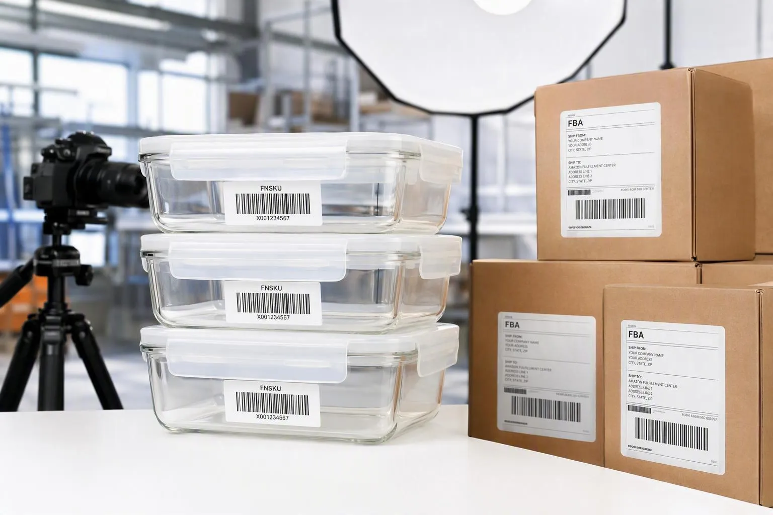 Private Label Food Containers: Factory FBA Carton Prep, Labeling & Photography